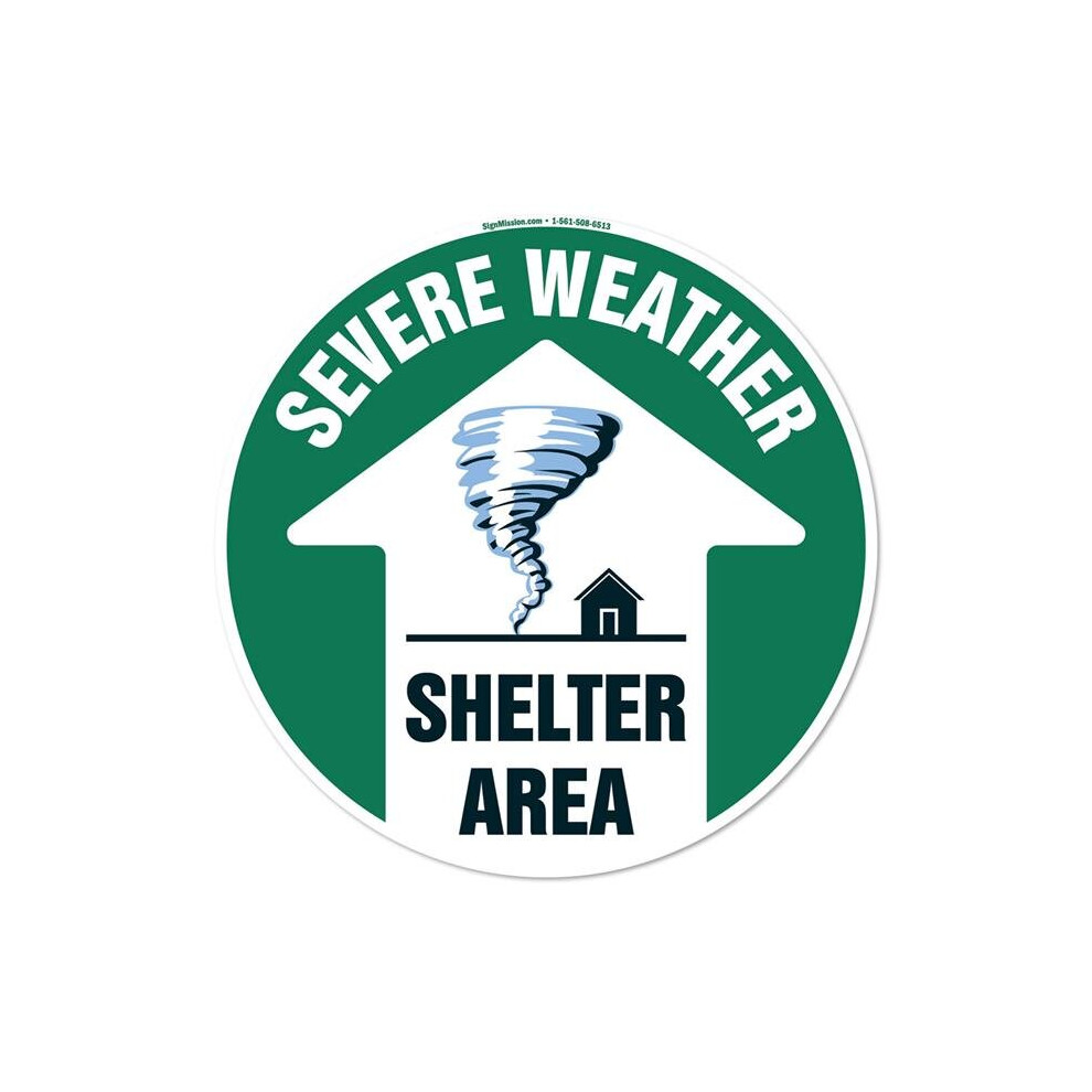 Signmission Fd-C-16-99893 16 X 16 In. Non-Slip Circle Vinyl Floor Decal - Severe Weather