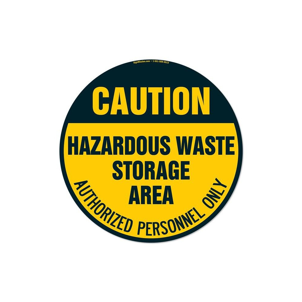 Signmission Fd-C-16-99927 16 X 16 In. Non-Slip Circle Vinyl Floor Decal - Hazardous Waste