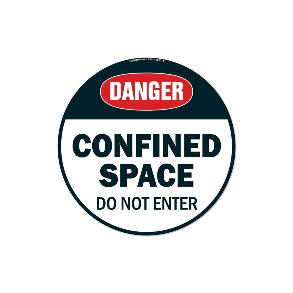 Signmission Fd-C-16-99958 16 X 16 In. Non-Slip Circle Vinyl Floor Decal - Confined Space 2