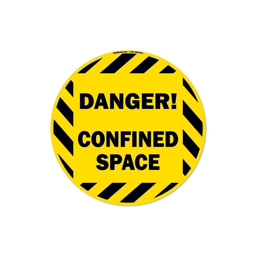 Signmission Fd-C-16-99957 16 X 16 In. Non-Slip Circle Vinyl Floor Decal - Confined Space
