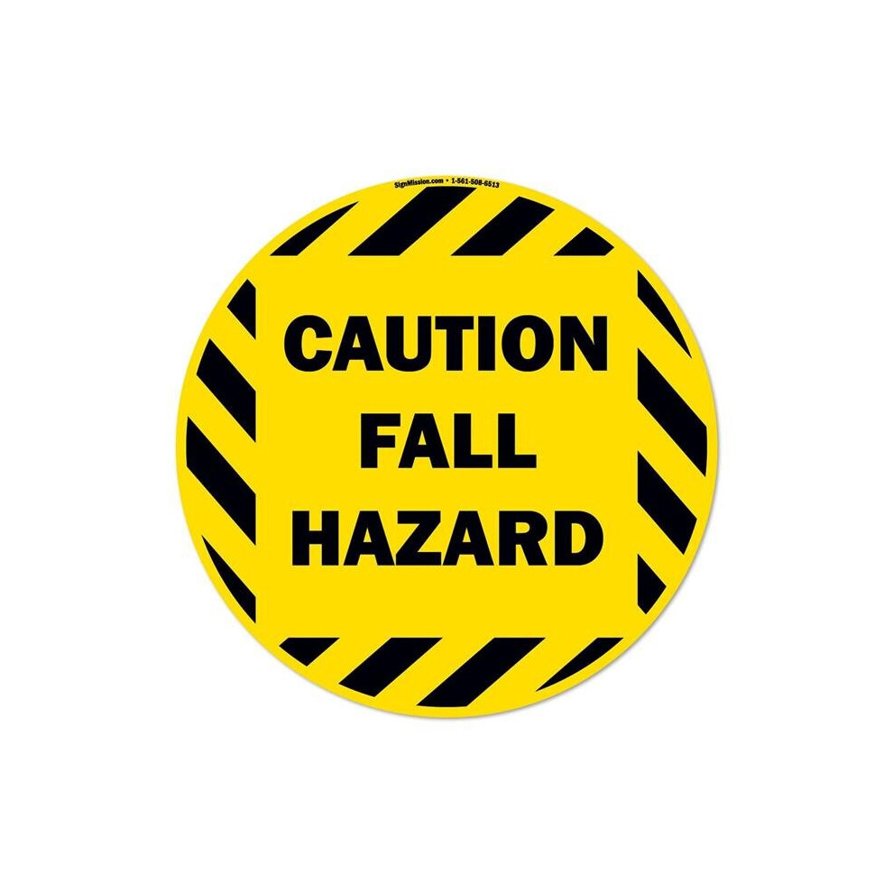Signmission Fd-C-16-99941 16 X 16 In. Non-Slip Circle Vinyl Floor Decal - Fall Hazard