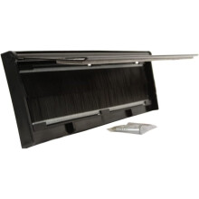 Stormguard 06SR0310000W 06SR0310000BL Internal Metal Letter Box Brush Cover with Flap Black, 293 x 77 mm