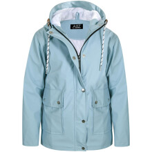 (13 Years) Unisex PU Raincoat Parka Hooded Dusty Black Jacket