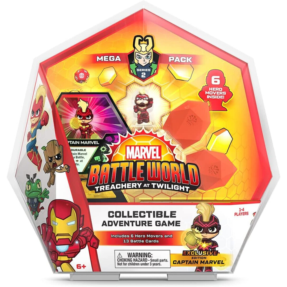 Marvel Battleworld: Series 2 Treachery At Twilight Mega Confezione Di Avventura Da Collezione - Captain Marvel (Include 5 Eroi Da Collezione + 1 Esclusiva + 13 Carte Battaglia) - Ideale Per Bambini