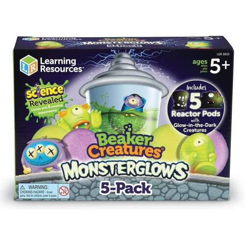 Learning Resources Learning Resources LER3833 Beaker Creatures Monsterglows 5-Pack, STEM, Science Experiment Toy, 5 Pack, Ages 5+ 2