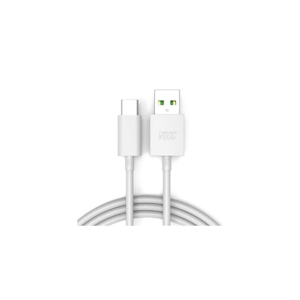 (Cable) Official OPPO VOOC 20W Fast Rapid 3 Pin UK Charger Plug USB-C Cable