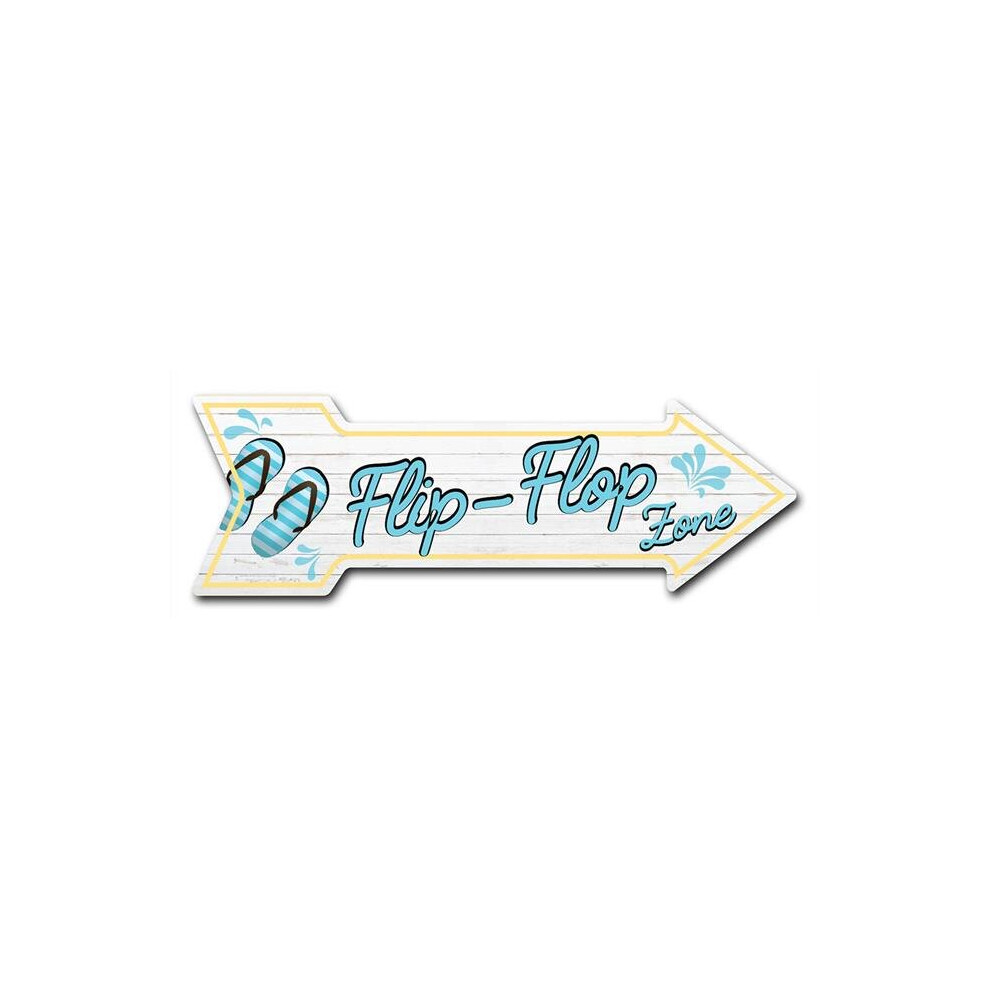 SignMission D-A-10-999867 10 x 30 in. Indoor & Outdoor Decor Direction Sticker Vinyl Wall Decals - Flip Flop Zone - 24 in.