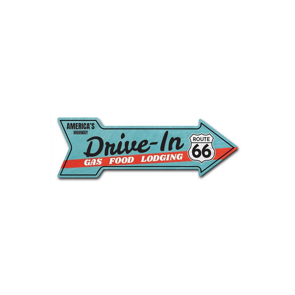 SignMission D-A-10-999888 10 x 30 in. Indoor & Outdoor Decor Direction Sticker Vinyl Wall Decals - Drive in Route 66 - 24 in.
