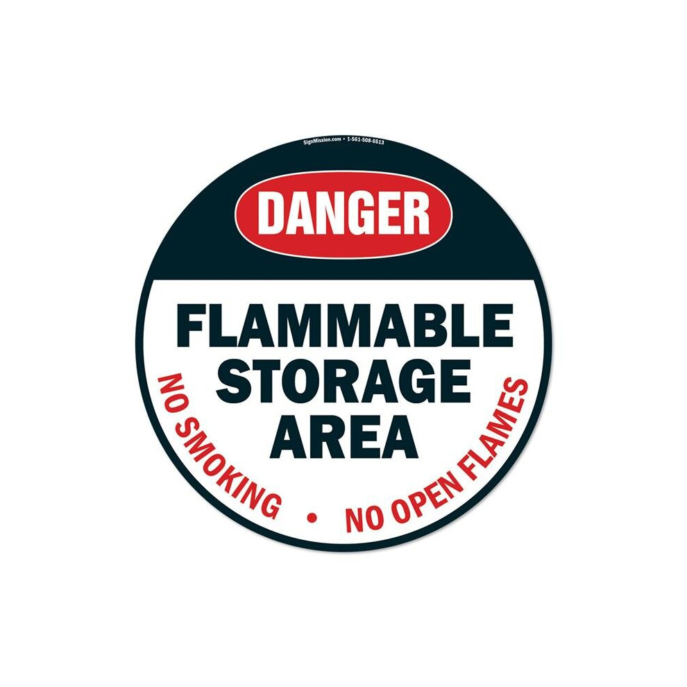 Signmission Fd-C-16-99934 16 X 16 In. Non-Slip Circle Vinyl Floor Decal - Flammable Storage Area