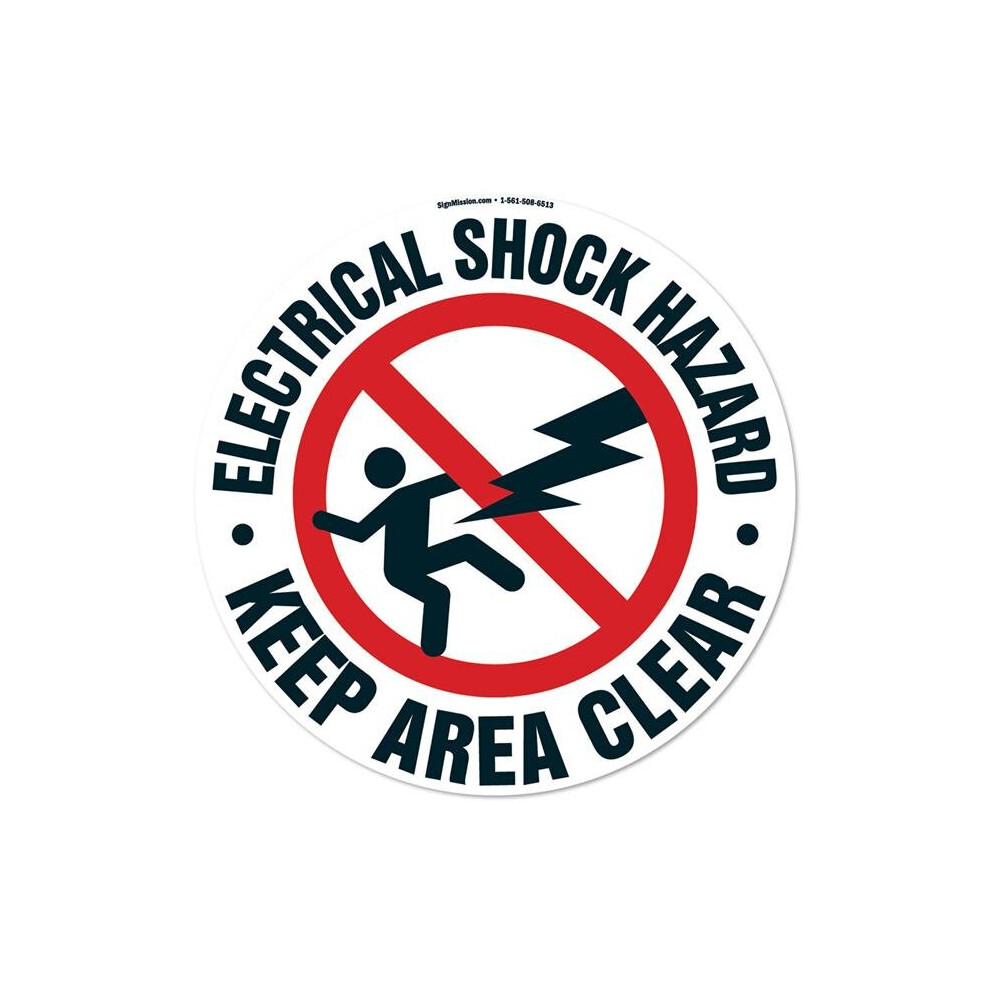Signmission Fd-C-16-99946 16 X 16 In. Non-Slip Circle Vinyl Floor Decal - Electrical Shock Hazard
