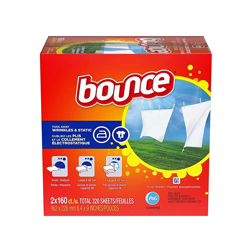 bounce 2 boxes outdoor fresh dryer sheets 320 sheets