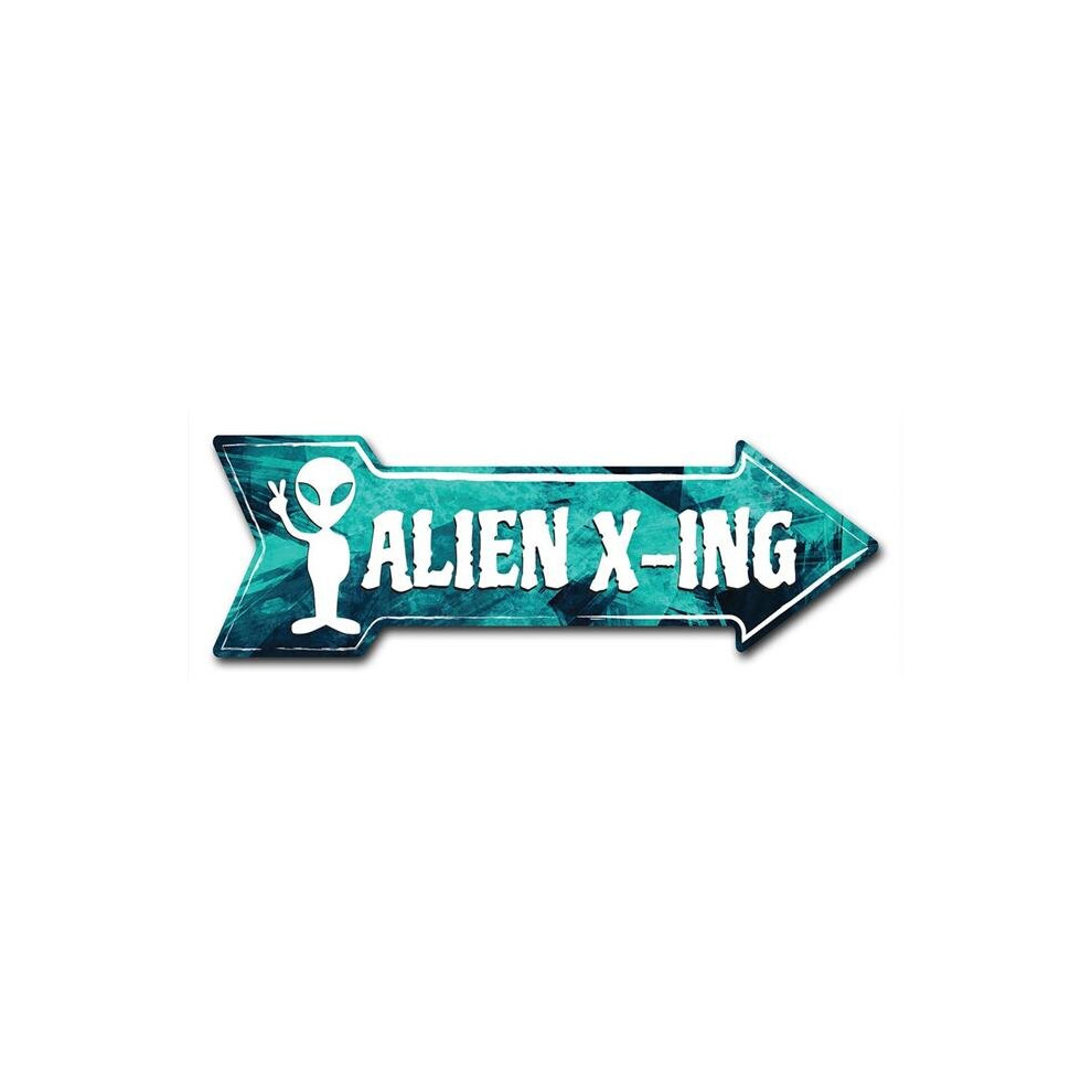 SignMission D-A-12-999990 12 x 36 in. Indoor & Outdoor Decor Direction Sticker Vinyl Wall Decals - Alien X-Ing - 24 in.