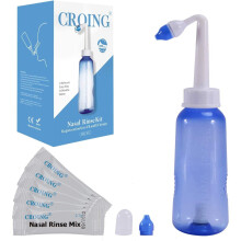CROING - 40 x Sinus Rinse Mix + 1x Nasal Wash Bottle (300ml), Nasal Rinse Kit, Neti Pot, Nasal Irrigation
