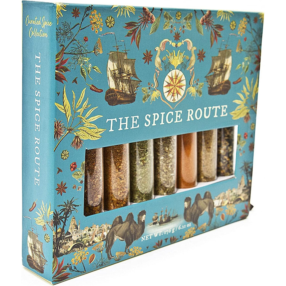 Eat.Art Spice Route - Around The World Spice Set of 8 ? Luxury Food Cooking Gifts - an Unusual Gourmet Selection Box ? Unique Seasoning Set with Slide
