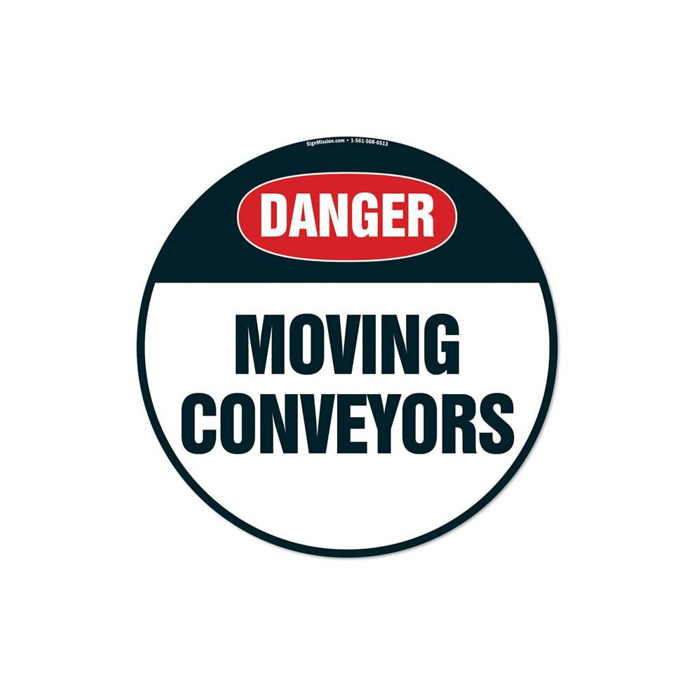 Signmission Fd-C-16-99916 16 X 16 In. Non-Slip Circle Vinyl Floor Decal - Moving Conveyors 2
