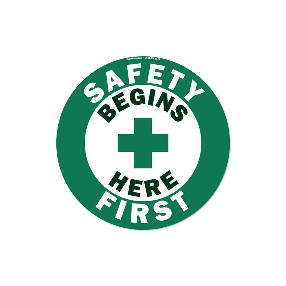 Signmission Fd-C-16-99898 16 X 16 In. Non-Slip Circle Vinyl Floor Decal - Safety First