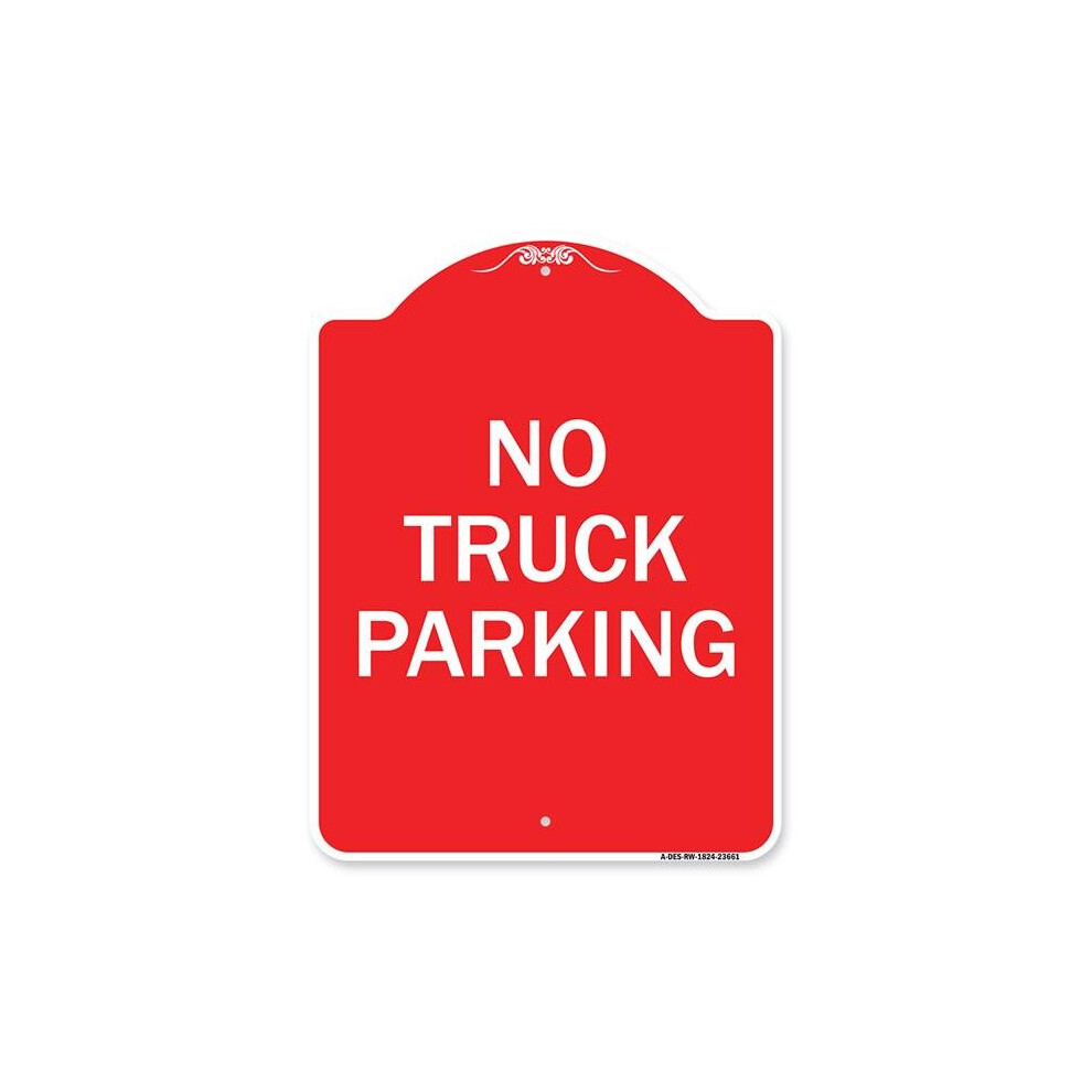 SignMission A-DES-RW-1824-23661 18 x 24 in. Designer Series Sign - No Parking Sign No Truck Parking, Red & White-image-OPC-PB2TV6M-NEW