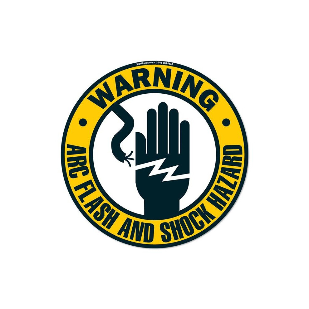 SignMission FD-C-16-99970 16 x 16 in. Non-Slip Circle Vinyl Floor Decal - Arc Flash & Shock Hazard