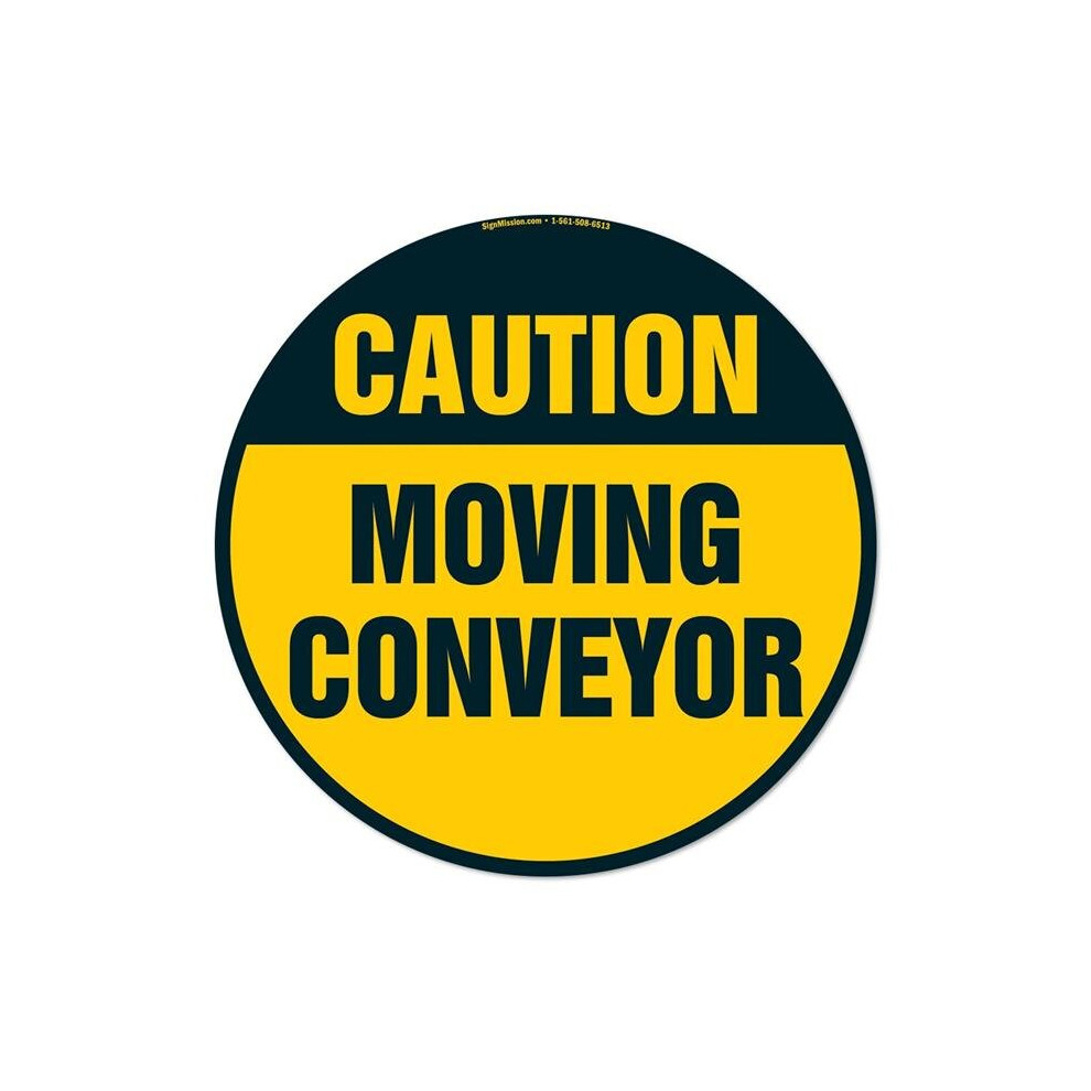 Signmission Fd-C-16-99917 16 X 16 In. Non-Slip Circle Vinyl Floor Decal - Moving Conveyor