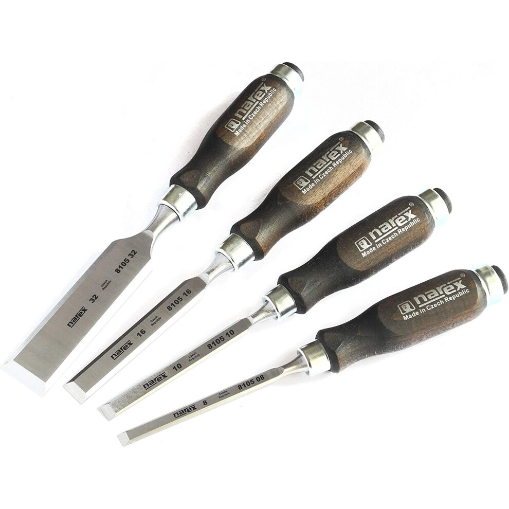 Narex Bevel Edge Chisel With Wooden Stained Handles, 4 Pcs 8590137631205