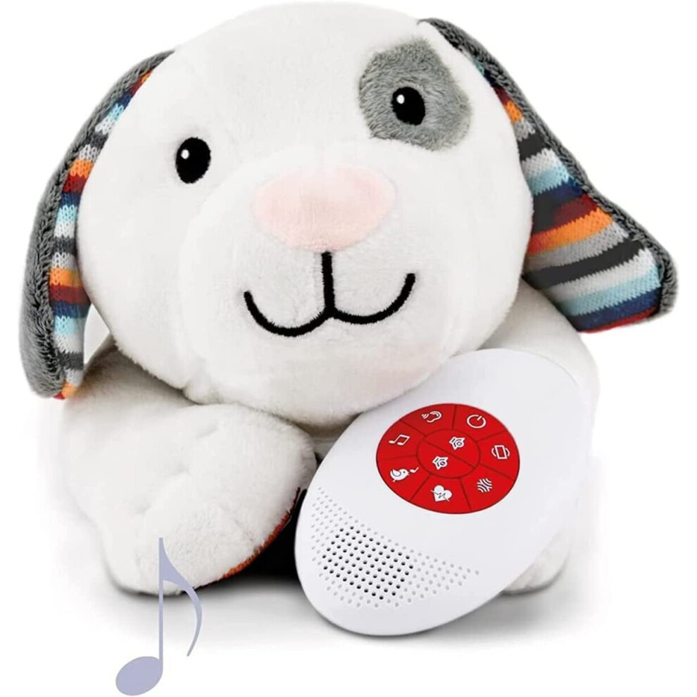 ZAZU Dex The Dog Baby Soother - Baby Musical Soft Toy with Heartbeat Sound and White Noise ? Sleep Aid for Babies and Newborn with Cry Sensor and