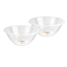 x Clear Plastic Round Mixing Bowl Kitchen Baking Salad Serving Bowl