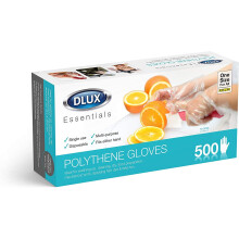Box of 500 Disposable Polythene Gloves Clear One Size Multi-Purpose Latex Free Powder Free Lightweight Plastic Food Preparation Hair Dye Fake Tan