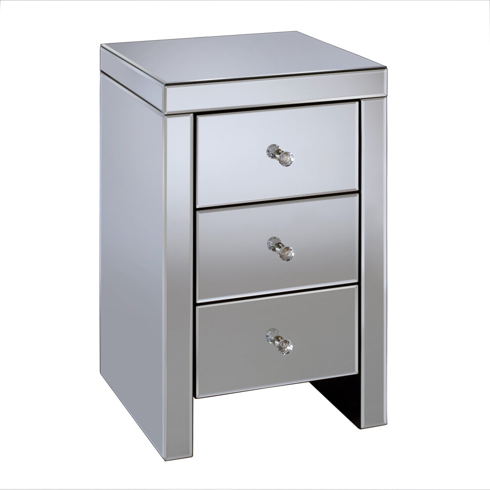 Seville 3 Drawer Mirrored Bedside