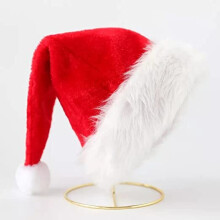 Christmas Velvet Comfort Plush Adults Santa Claus Super Soft Xmas Hat