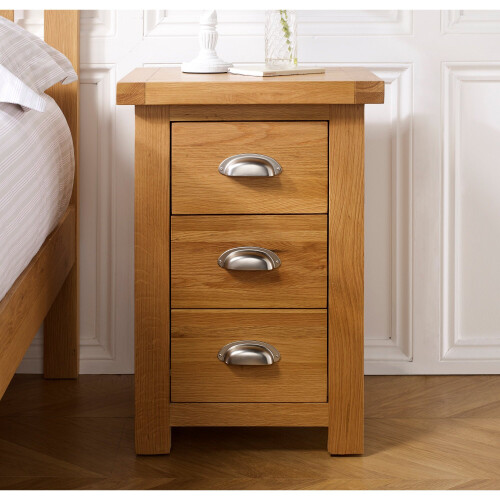 Birlea Woburn Oak 3 Drawer Bedside 2