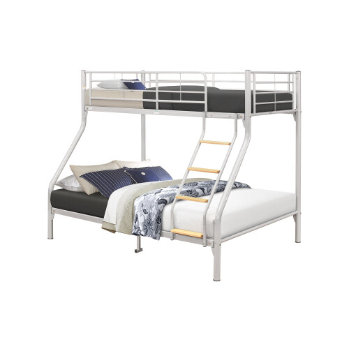 Birlea Nexus Metal 3-Sleep Bunk Bed In Silver (Single Over Double) 1