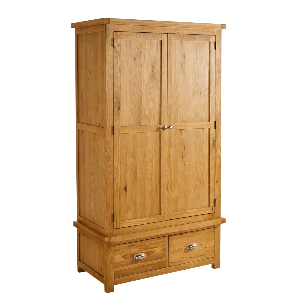 Woburn Oak 2 Door 2 Drawer Wardrobe