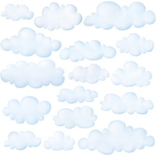 DECOWALL DW-1702 Clouds Kids Wall Stickers Decals Peel and Stick Removable for Nursery Bedroom Living Room Art murals Decorations