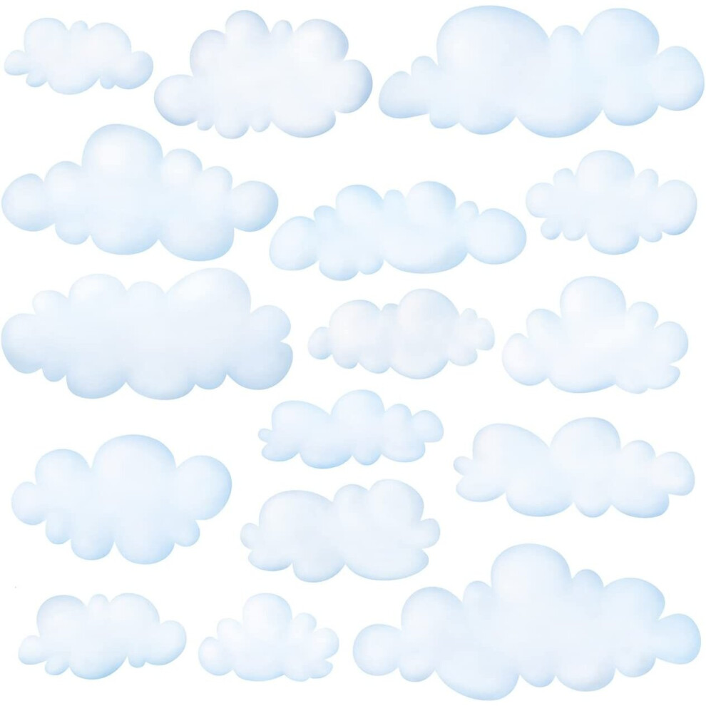 Decowall Dw-1702 Clouds Kids Wall Stickers Decals Peel And Stick Removable For Nursery Bedroom Living Room Art Murals Decorations