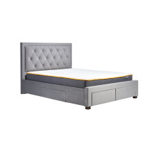 Woodbury 4 Drawer Fabric Bed - Grey - Premium Storage Bed