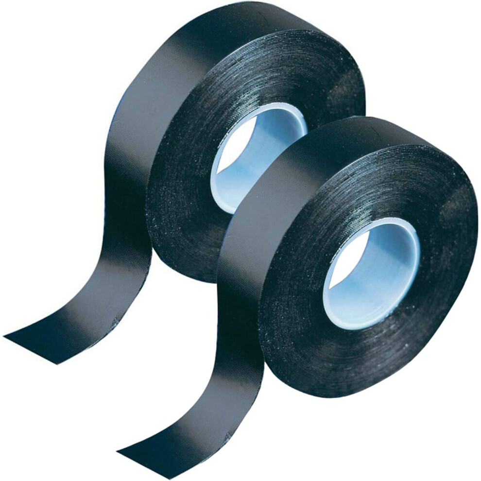 Gtse Twin Pack Of Black Self-Amalgamating Waterproof Rubber Repair Tape, 19Mm X 5M, 2 Rolls 5056394702735