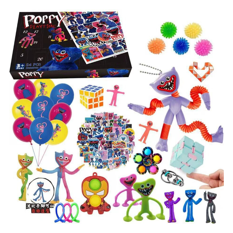 Xylfly (A) 24Pcs Poppy Playtime Advent Calendar Toys Gift