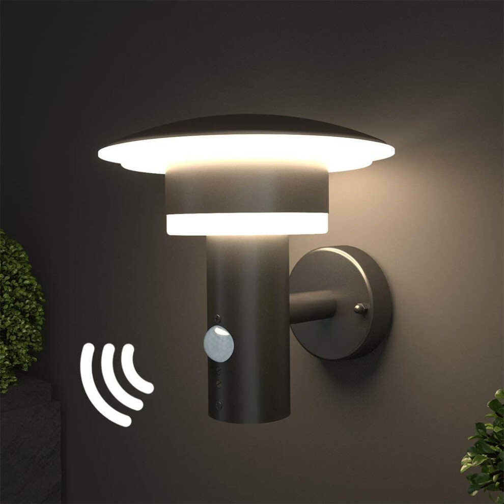 NBHANYUAN Lighting? Outdoor LED Wall Light with Motion Sensor Outside Lights Mains Powered PIR External Weatherproof 3000K Warm White Light for Front