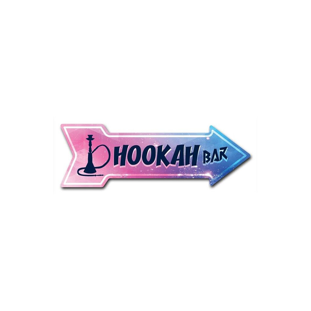 SignMission D-A-12-999817 12 x 36 in. Indoor & Outdoor Decor Direction Sticker Vinyl Wall Decals - Hookah Bar - 24 in.