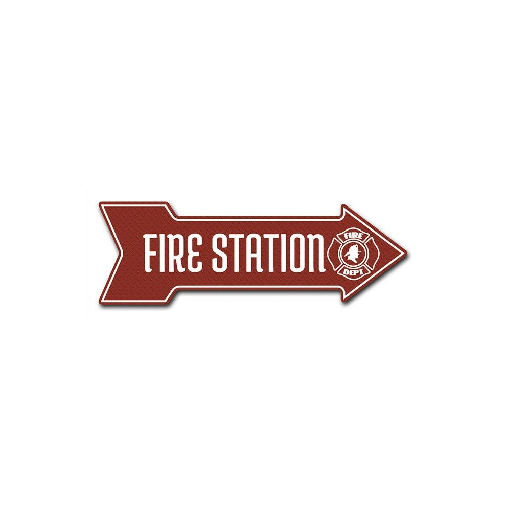 SignMission D-A-12-999871 12 x 36 in. Indoor & Outdoor Decor Direction Sticker Vinyl Wall Decals - Fire Station - 24 in.