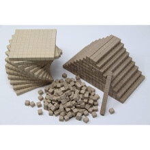 WISSNER active learning Big Dienes Base Ten Set, made Out of RE-Wood, 432 Pieces In A Cardboard Box