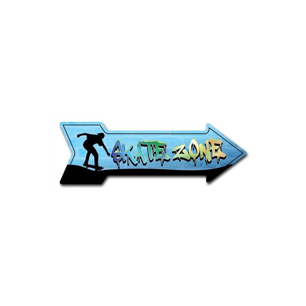 SignMission D-A-999613 6 x 18 in. Indoor & Outdoor Decor Direction Sticker Vinyl Wall Decals - Skate Zone - 24 in.