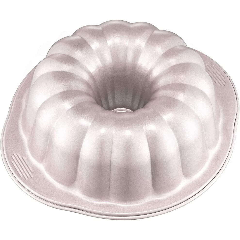 CHEFMADE Tube Cake Pan, 9.5-Inch Non-Stick Pumpkin-Shaped Bakeware for Oven Baking (Champagne Gold)