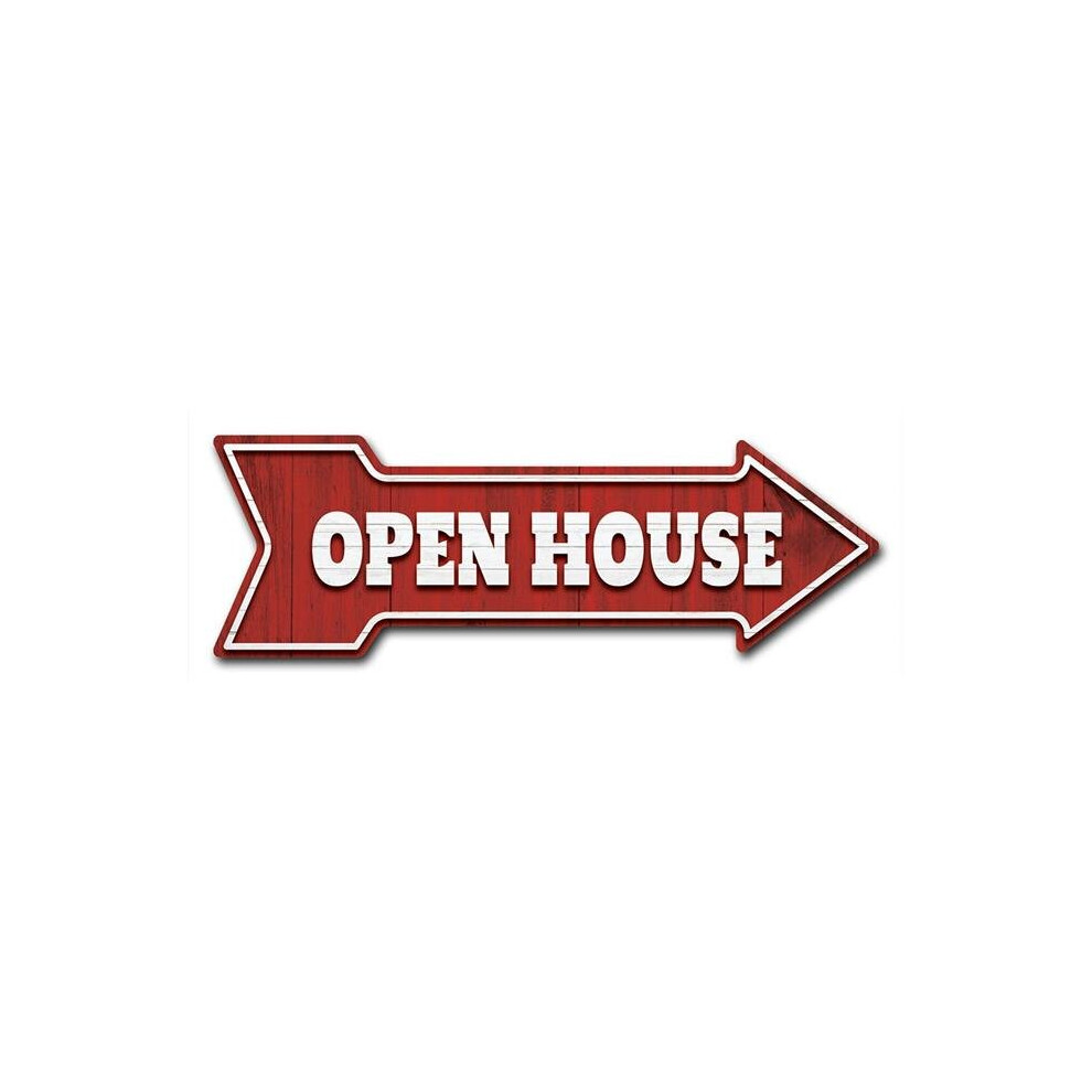SignMission D-A-10-999694 10 x 30 in. Indoor & Outdoor Decor Direction Sticker Vinyl Wall Decals - Open House - 24 in.