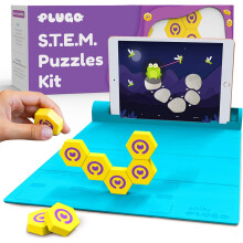 Plugo Link by PlayShifu- Construction Kit with Puzzles, Augmented Reality Stem Toy | Fun Magnetic Building Blocks | Educational Engineering, Ages 5 -