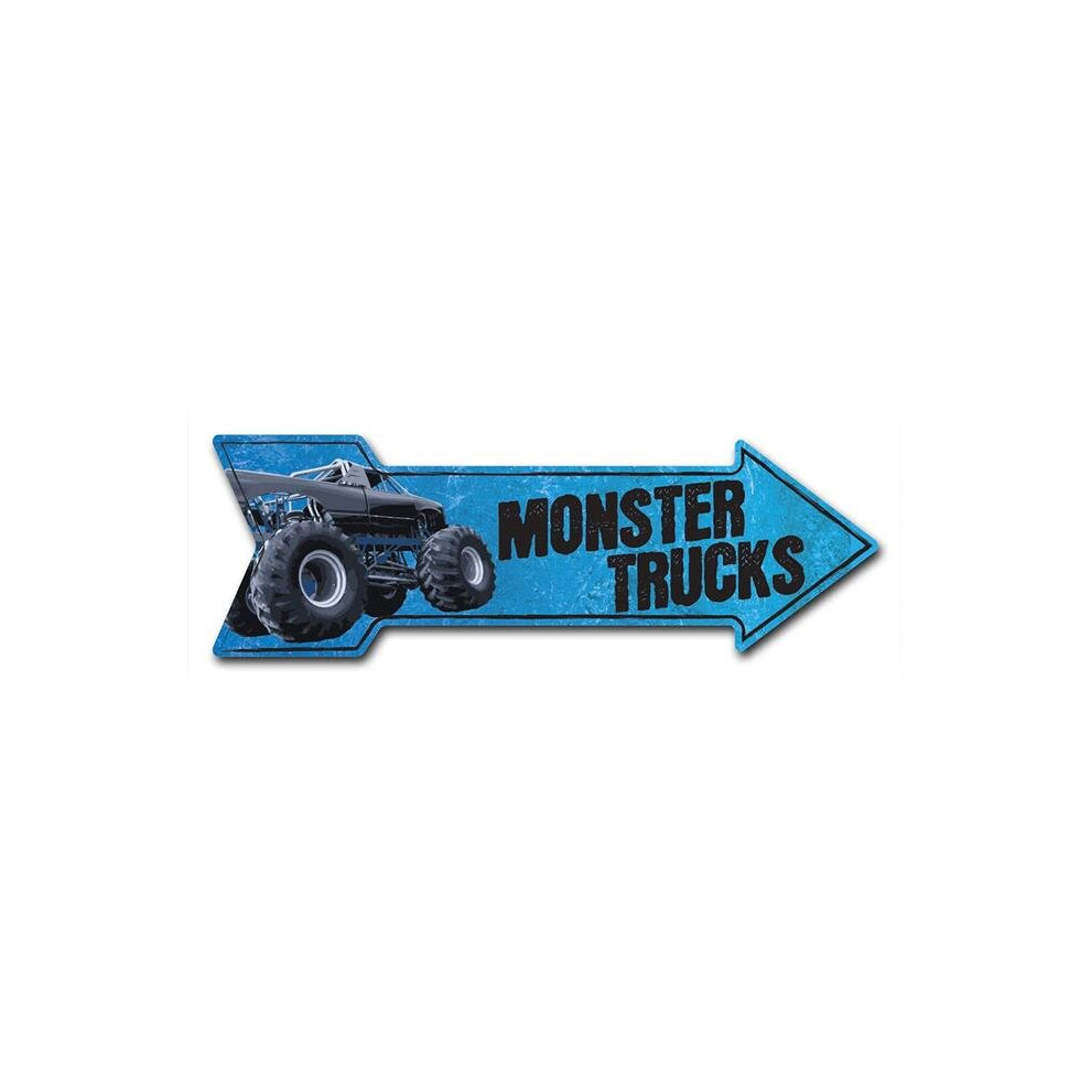 SignMission D-A-10-999735 10 x 30 in. Indoor & Outdoor Decor Direction Sticker Vinyl Wall Decals - Monster Trucks - 24 in.