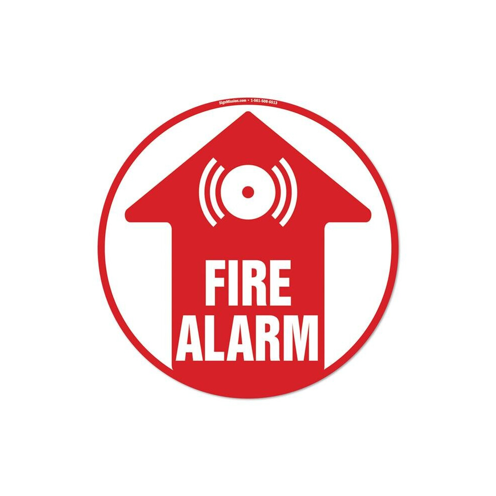 Signmission Fd-C-16-99940 16 X 16 In. Non-Slip Circle Vinyl Floor Decal - Fire Alarm