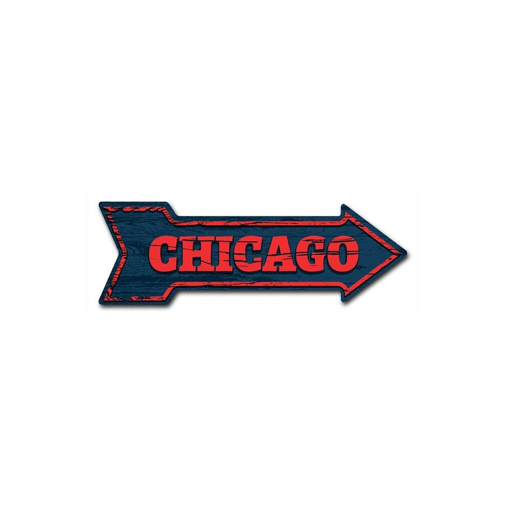 SignMission D-A-8-999918 8 x 24 in. Indoor & Outdoor Decor Direction Sticker Vinyl Wall Decals - Chicago - 24 in.