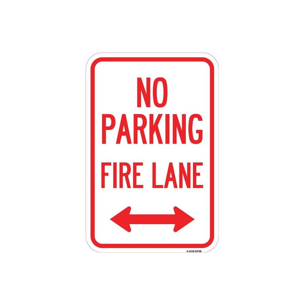 SignMission A-1218-23738 12 x 18 in. Aluminum Sign - No Parking Fire Lane with Bidirectional Arrow-image-OPC-PB2VWYG-NEW