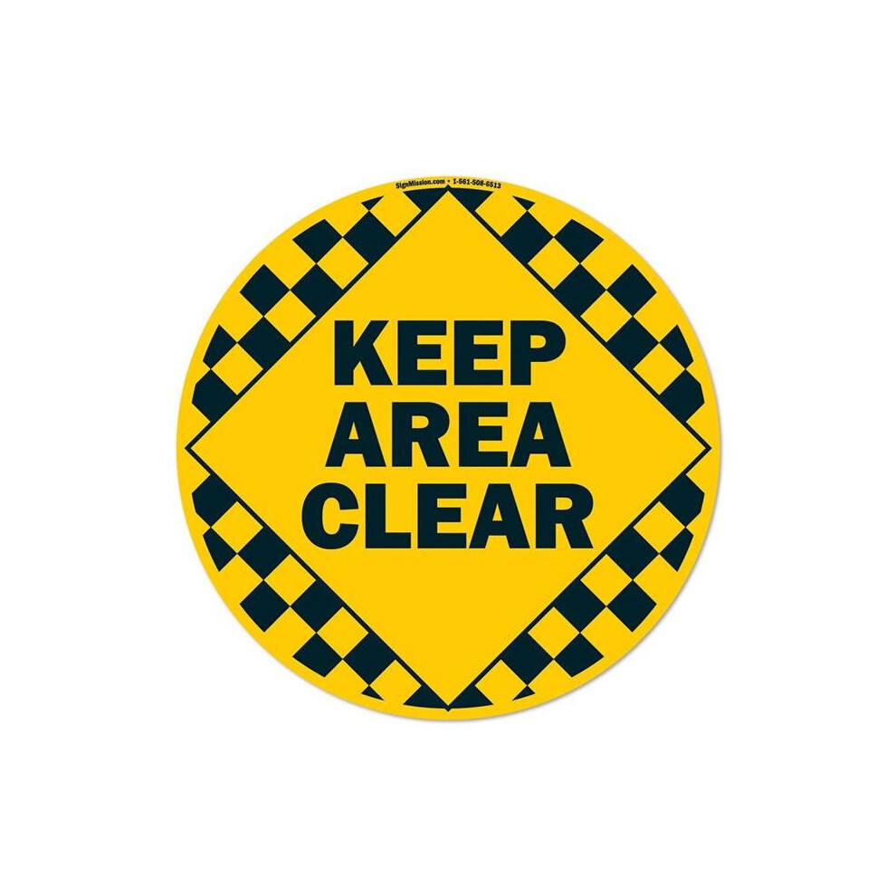 Signmission Fd-C-16-99923 16 X 16 In. Non-Slip Circle Vinyl Floor Decal - Keep Area Clear